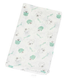 Pielucha pieluszka tetrowa kolorowa 70*80 (kotki miętowo białe)
