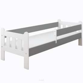 Łóżko dziecięce z barierką 160X80 LEO biało szare