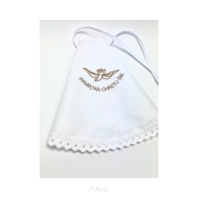 Szatka do chrztu haftowana (biała koronka +złoty haft)