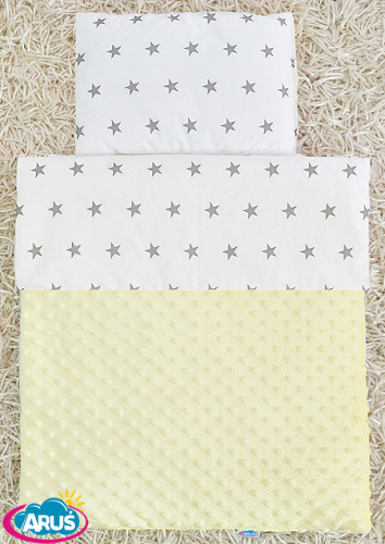 Pościel do wózka / kołyski MINKY (kremowy+gwiazdki)