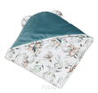 Otulacz śpiworek 90x90 z kapturkiem do fotelika velvet/bawełna (morski +popielata wiewiórka) - 3