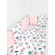 10 el.Pościel do łóżeczka 120x90 "MODUŁOWA" (calineczka + róż pudrowy)