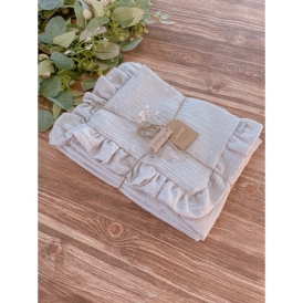 ARUŚ 2 el. poszewki/pościel muślinowa do łóżeczka 120*90 60*40 (gwiazdki na szarym)