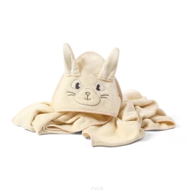 Okrycie kąpielowe frotte ręcznik z kapturkiem 100x100 Bunny Ears ecrue