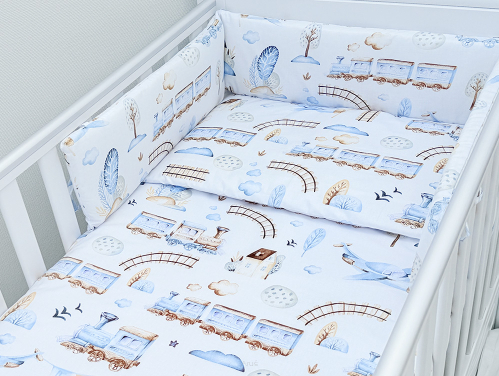 ARUŚ 4 el. pościel do łóżeczka 120*90 (156-ciuchcia brązowa)