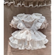 Komplet Spódniczka ogrodniczka + koszula z bufką i haftowanym kołnierzykiem beżowym (Plumetti Tinkerbell) - 3
