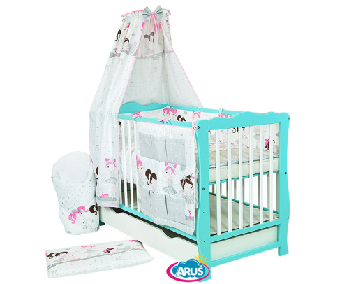 ARUŚ 4 el. pościel do łóżeczka 120*90 (30-rozowy zajac)