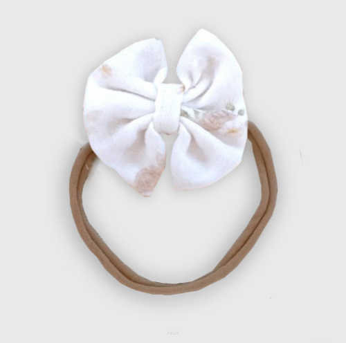 Opaska na główkę bezuciskowa muślinowa (pastel roses)