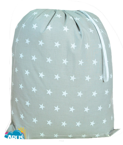 Worek na pościel do przedszkola (białe gwiazdki na popielu)