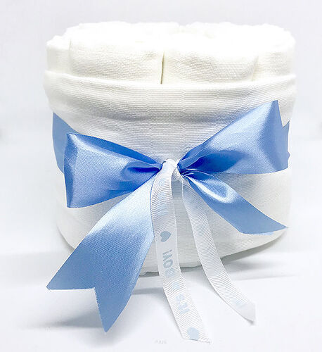 Tort z pieluch pieluszek tetrowych 10szt (białe+it's a boy)
