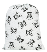 Worek na pościel do przedszkola (czarne pandy na białym)