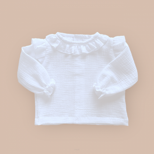 Koszula muślinowa z falbankami (biała)