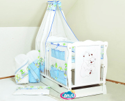 ARUŚ 4 el. pościel do łóżeczka 120*90 (29-niebieskie sowy NOWE)