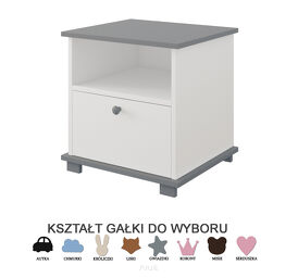 Szafka nocna biały/popiel