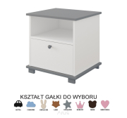 Szafka nocna biały/popiel