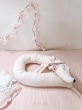 Ochraniacz do łóżeczka, poduszka ozdobna, przytulanka PIESEK (kremowy +dzika róża) - 4