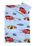 Pościel do przedszkola z wszytym wypełnieniem 220*80 (niebieskie samochody)