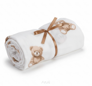 Prześcieradło muślinowe z gumką do łóżeczka 120*60 (teddy love)