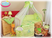 9 el. pościel HAFTOWANA z moskitierą