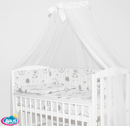 8 el. Pościel do łóżeczka Tobiasz (wianuszki popielate)