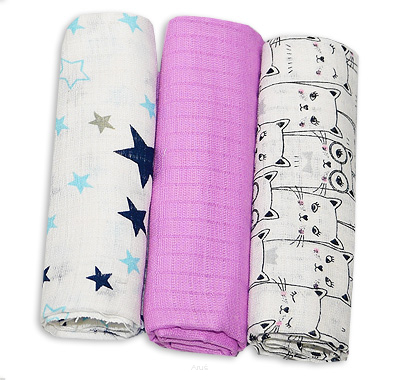 Pieluszki pieluchy tetrowe 3 sztuki (zestaw E)