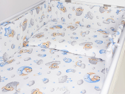 ARUŚ 3 el. pościel do łóżeczka 120*90 (170- niebieskie misie na chmurce)