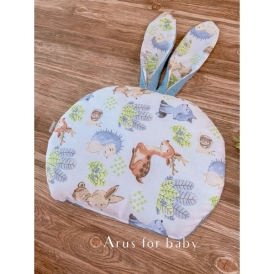 Poduszka dwustronna wafelek BUNNY (niebieski + jeż i sarny K)