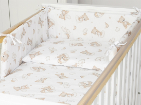 ARUŚ 2 el. pościel do łóżeczka 120*90 (178-beżowe misie na tęczy)
