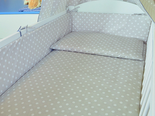 ARUŚ 2 el. pościel do łóżeczka 120*90 (112-popielate grochy)