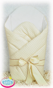 Rożek becik usztywniony wiązany KRATKA (kremowa krateczka)