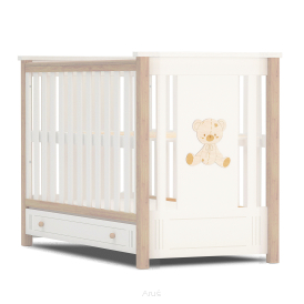 Łóżeczko z szufladą i tapczanikiem DIEGO PLUS sonoma/biała