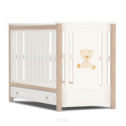 Łóżeczko z szufladą i tapczanikiem DIEGO PLUS sonoma/biała