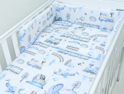 ARUŚ 5 el. pościel do łóżeczka 120*90 (194-popielata ciuchcia)