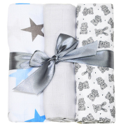 Pieluszki pieluchy muślinowe 3 sztuki (zestaw J)