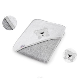 Okrycie kąpielowe ręcznik z kapturkiem 100% bawełna 100x100 (popielaty mis)