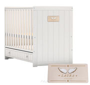 Łóżeczko z szufladą / tapczanik LITTLE ANGEL 120x60 tabliczka z personalizacją