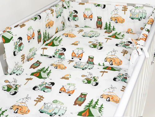 ARUŚ 2 el. pościel do łóżeczka 120*90 (173-kemping zielony)