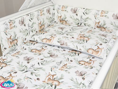 ARUŚ 5 el. pościel do łóżeczka 120*90 (168-popielata wiewiórka)