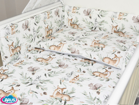 ARUŚ 5 el. pościel do łóżeczka 120*90 (168-popielata wiewiórka)