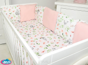 8 el.Pościel do łóżeczka 120x90 "MODUŁOWA" (małe hipcie brzoskwinia +róż puder)