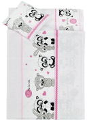 2 pościel do przedszkola 80*220 +gratis (pandy biało różowe)