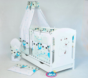 ARUŚ 6 el. pościel bawełniana 120*90 (5-owca z sercem niebieska)