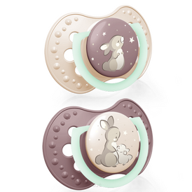 Smoczek silikonowy dynamiczny LOVI 3-6m 2 szt. Night&Day Girl 2/914girl