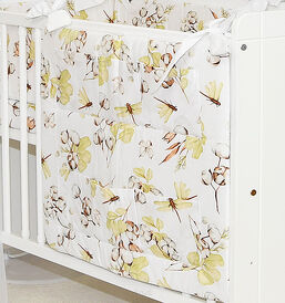 Przybornik na łóżeczko "KOKARDKA" (kwiat bawełny +biały)