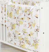 Przybornik na łóżeczko "KOKARDKA" (kwiat bawełny +biały)