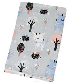 Pielucha pieluszka tetrowa kolorowa 70*80 (popielate jelonki)