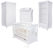 Zestaw mebli , komplet mebli dziecięcych LEO 4 : łóżeczko + szafa + komoda +regał
