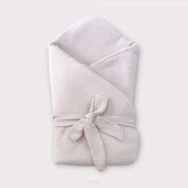 Rożek becik muślinowy, otulacz, kołderka, mata z wypełnieniem 4w1 (pastelowy beż)