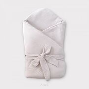 Rożek becik muślinowy, otulacz, kołderka, mata z wypełnieniem 4w1 (pastelowy beż)