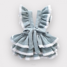 Spódnica ogrodniczka bloomersy muślinowa (fairy mint)